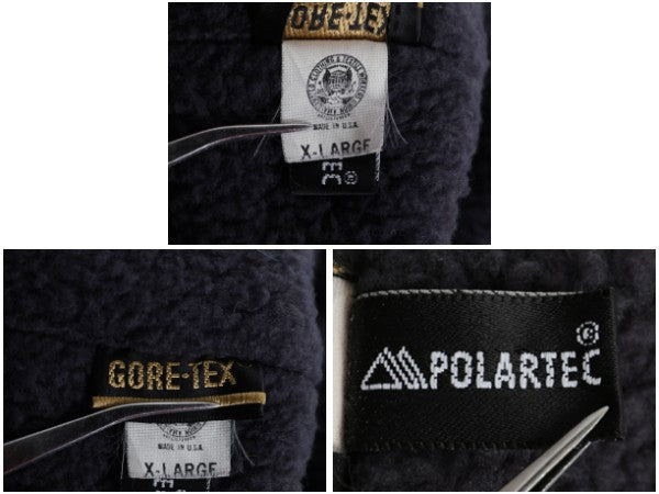 90s USA製 耳当て付き ナイロン ジェット キャップ メンズ レディース フリーサイズ オールド 帽子 裏 ボア パイル フリース ゴアテックス