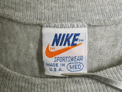 70s USA製 ★ ナイキ 半袖 フットボール Tシャツ メンズ M / 古着 ヴィンテージ オレンジタグ 袖プリント シングルステッチ 霜降り グレー