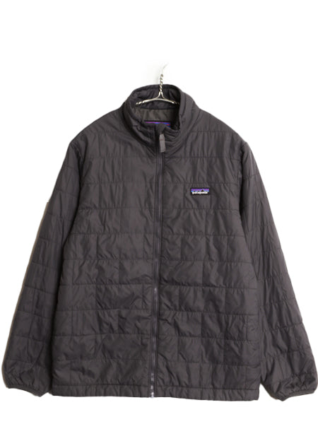 パタゴニア ナノ パフ ブリック キルト ジャケット キッズ XL 155cm 程 古着 22年製 中綿 ナイロン キルティング フルジップ パッカブル 灰