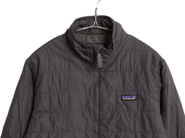 パタゴニア ナノ パフ ブリック キルト ジャケット キッズ XL 155cm 程 古着 22年製 中綿 ナイロン キルティング フルジップ パッカブル 灰