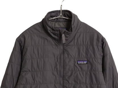 パタゴニア ナノ パフ ブリック キルト ジャケット キッズ XL 155cm 程 古着 22年製 中綿 ナイロン キルティング フルジップ パッカブル 灰