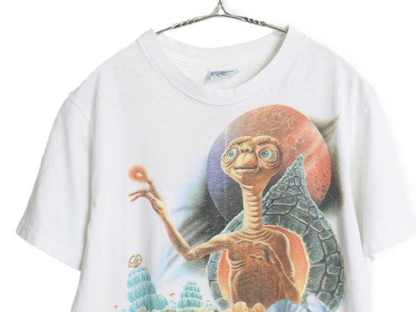 90s ★ ユニバーサルスタジオ E.T. イラスト プリント Tシャツ メンズ レディース M オールド オフィシャル ムービー キャラクター 企業物