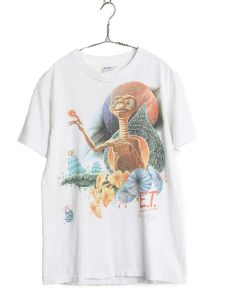 90s ★ ユニバーサルスタジオ E.T. イラスト プリント Tシャツ メンズ レディース M オールド オフィシャル ムービー キャラクター 企業物