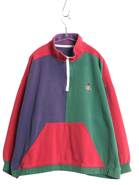 80s チャップス ラルフローレン ハーフジップ スウェット メンズ XL 程 ヴィンテージ トレーナー 裏起毛 クレイジー パターン 大きいサイズ