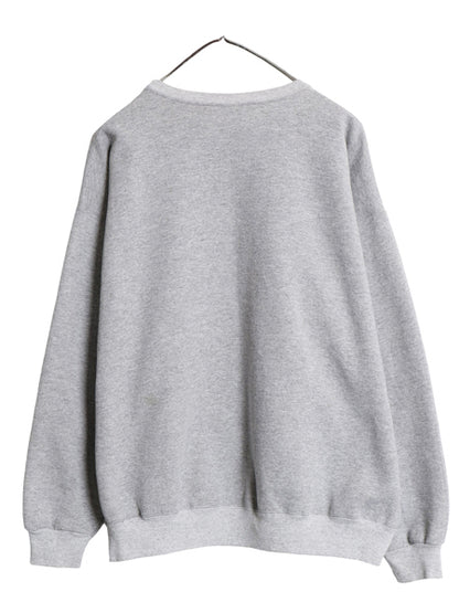 90s チャンピオン プリント スウェット メンズ XL / オールド 裏起毛 トレーナー クルーネック ワンポイント 大きいサイズ グレー ツートン