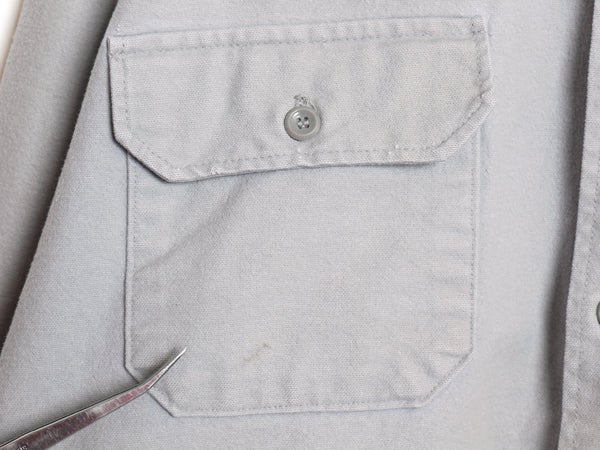 70s USA製 ウールリッチ シャモア クロス 長袖 シャツ メンズ XL / ヴィンテージ ネルシャツ ヘビーウェイト フランネル 大きいサイズ 灰 