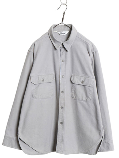 70s USA製 ウールリッチ シャモア クロス 長袖 シャツ メンズ XL / ヴィンテージ ネルシャツ ヘビーウェイト フランネル 大きいサイズ 灰 