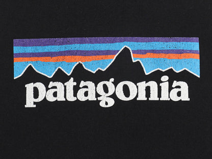 パタゴニア プリント スウェット フード パーカー メンズ M / 19年製 トレーナー ストレッチ 裏起毛 プルオーバー ヘビーウェイト ブラック