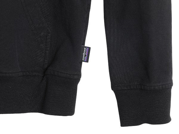 パタゴニア プリント スウェット フード パーカー メンズ M / 19年製 トレーナー ストレッチ 裏起毛 プルオーバー ヘビーウェイト ブラック