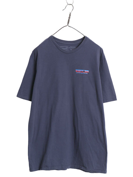 パタゴニア 両面 プリント 半袖 Tシャツ メンズ M 20年製 アウトドア メッセージ グラフィック アート フィッツロイ レスポンシビリティ 紺