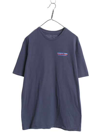パタゴニア 両面 プリント 半袖 Tシャツ メンズ M 20年製 アウトドア メッセージ グラフィック アート フィッツロイ レスポンシビリティ 紺