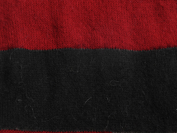 シカゴ ブラックホークス ニット マフラー メンズ レディース / NHL ホッケー ボーダー ロング ストール フリンジ付き 2フェイス 防寒 黒