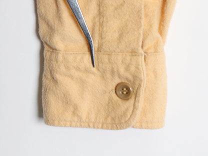 80s USA製 エルエルビーン シャモア クロス 長袖 シャツ メンズ M 程 ヴィンテージ ネルシャツ ヘビーウェイト コットン ポケット付き 無地