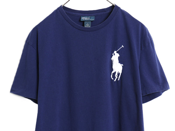 ビッグポニー ポロ ラルフローレン 半袖 Tシャツ メンズ S 古着 コットン シングルステッチ ワンポイント カットソー シンプル トップス 紺