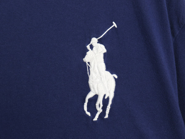 ビッグポニー ポロ ラルフローレン 半袖 Tシャツ メンズ S 古着 コットン シングルステッチ ワンポイント カットソー シンプル トップス 紺