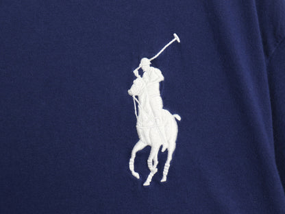 ビッグポニー ポロ ラルフローレン 半袖 Tシャツ メンズ S 古着 コットン シングルステッチ ワンポイント カットソー シンプル トップス 紺