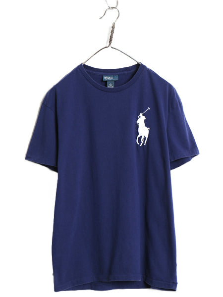 ビッグポニー ポロ ラルフローレン 半袖 Tシャツ メンズ S 古着 コットン シングルステッチ ワンポイント カットソー シンプル トップス 紺