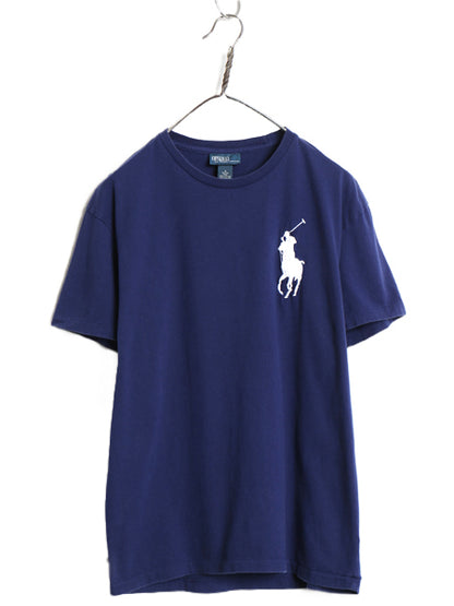ビッグポニー ポロ ラルフローレン 半袖 Tシャツ メンズ S 古着 コットン シングルステッチ ワンポイント カットソー シンプル トップス 紺