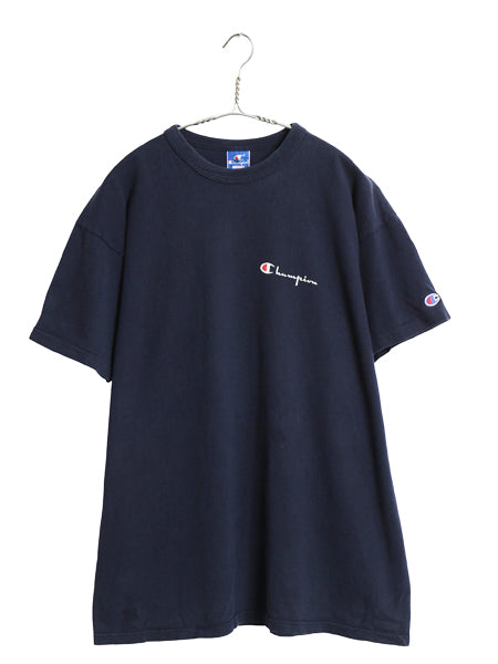 80s USA製 チャンピオン スクリプト ロゴ プリント 半袖 Tシャツ メンズ XL / ヴィンテージ 100% コットン シングルステッチ 大きいサイズ