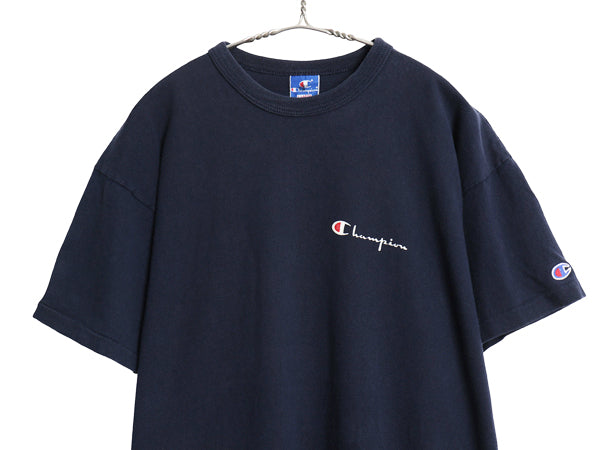 80s USA製 チャンピオン スクリプト ロゴ プリント 半袖 Tシャツ メンズ XL / ヴィンテージ 100% コットン シングルステッチ 大きいサイズ