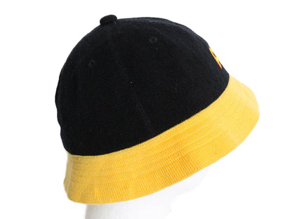 90s アトランタ ホークス ベルハット メンズ L レディース XL オールド 帽子 NBA オフィシャル ナイキ スウッシュ バスケ ツートン 黒 黄色