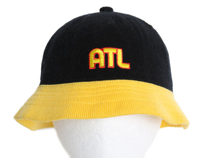 90s アトランタ ホークス ベルハット メンズ L レディース XL オールド 帽子 NBA オフィシャル ナイキ スウッシュ バスケ ツートン 黒 黄色