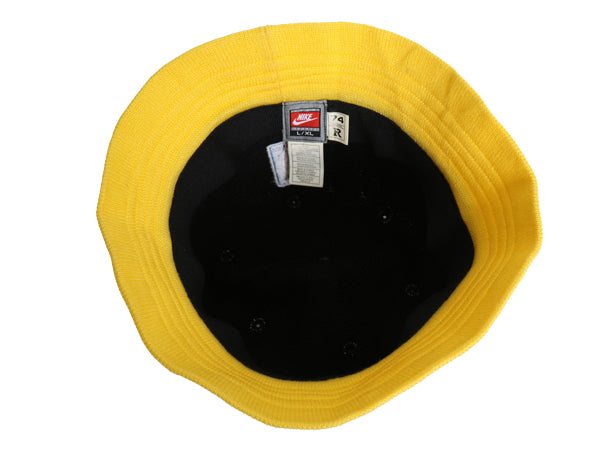 90s アトランタ ホークス ベルハット メンズ L レディース XL オールド 帽子 NBA オフィシャル ナイキ スウッシュ バスケ ツートン 黒 黄色