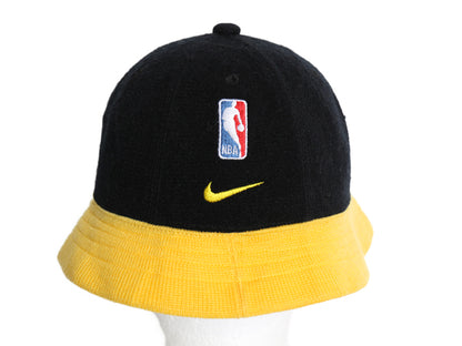 90s アトランタ ホークス ベルハット メンズ L レディース XL オールド 帽子 NBA オフィシャル ナイキ スウッシュ バスケ ツートン 黒 黄色
