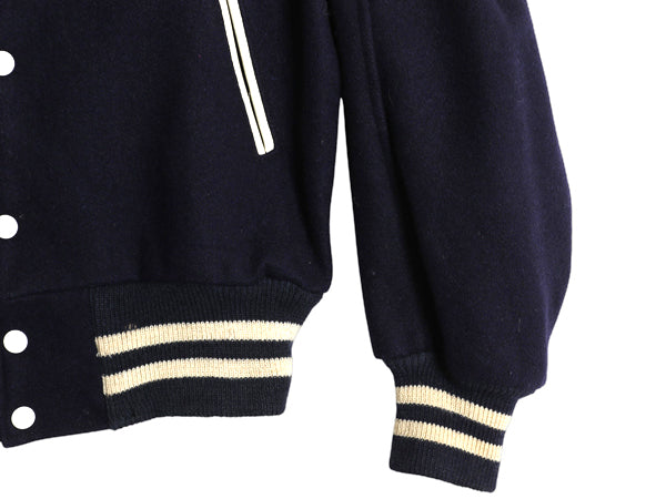 50s USA製 ★ HATCHERS メルトン ウール スタジャン メンズ M 程/ ヴィンテージ フェルト ワッペン付き アワード ジャケット ブルゾン 紺