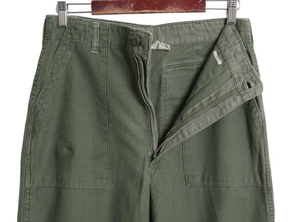 60s ★ 米軍実物 US ARMY コットン サテン ベイカー パンツ 実寸 32 26 69年製 ヴィンテージ ファティーグ ユーティリティ OG107 オリーブ