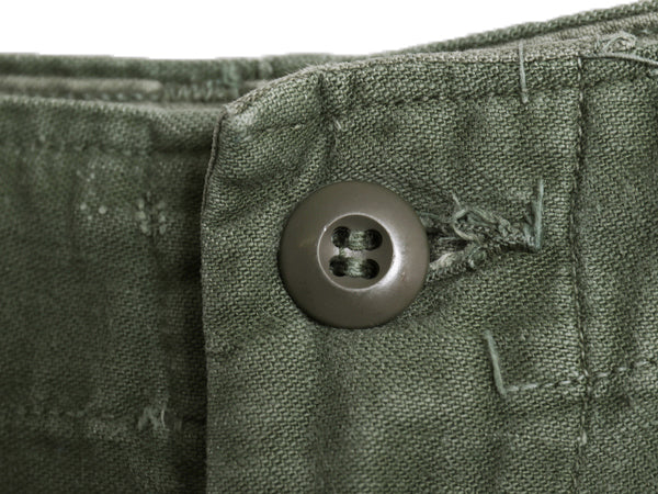 60s ★ 米軍実物 US ARMY コットン サテン ベイカー パンツ 実寸 32 26 69年製 ヴィンテージ ファティーグ ユーティリティ OG107 オリーブ