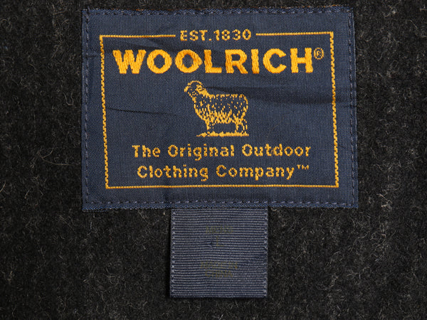 00s ウールリッチ ウール ベスト メンズ L 程/ オールド ストライプ シンチバック フルジップ 前開き 重ね着 ブラウンズビーチ タイプ 黒