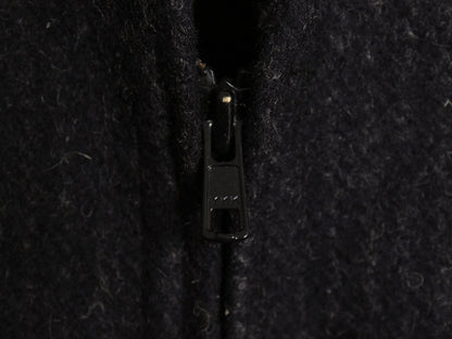 00s ウールリッチ ウール ベスト メンズ L 程/ オールド ストライプ シンチバック フルジップ 前開き 重ね着 ブラウンズビーチ タイプ 黒