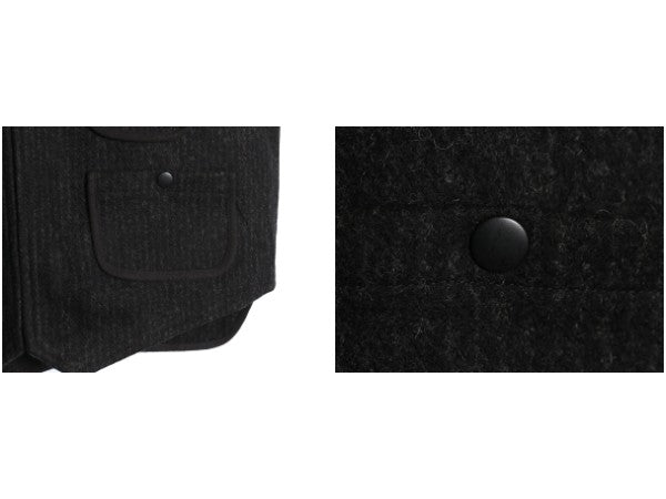 00s ウールリッチ ウール ベスト メンズ L 程/ オールド ストライプ シンチバック フルジップ 前開き 重ね着 ブラウンズビーチ タイプ 黒