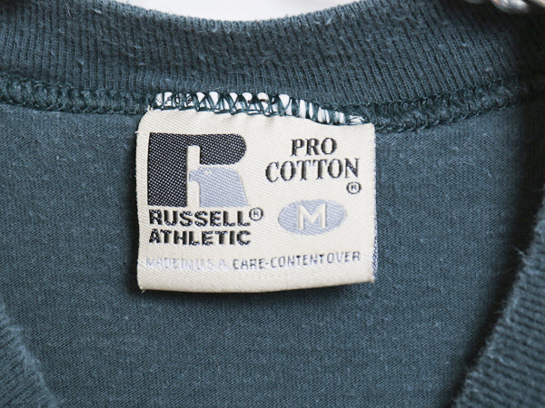 90s USA製 ラッセル ポケット付き 無地 半袖 Tシャツ メンズ M / オールド ヘビーウェイト コットン ポケT カットソー トップス ブランク