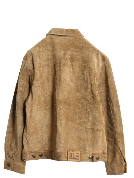90s ポロ ラルフローレン 本革 スウェード レザー トラッカー ジャケット ボーイズ L メンズ M 革ジャン ブルゾン ジャンパー 4ポケット 茶