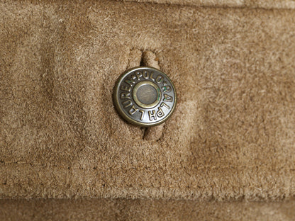 90s ポロ ラルフローレン 本革 スウェード レザー トラッカー ジャケット ボーイズ L メンズ M 革ジャン ブルゾン ジャンパー 4ポケット 茶