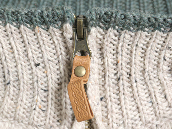 アイルランド製 aran crafts ハーフジップ ケーブル ニット セーター メンズ L / 古着 メリノ ウール ノルディック ローゲージ ハイネック