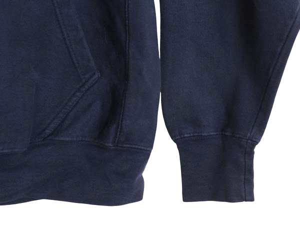 00s US NAVY プリント スウェット フード パーカー メンズ M / オールド スティーブアンドバリーズ リバース タイプ トレーナー 裏起毛 紺