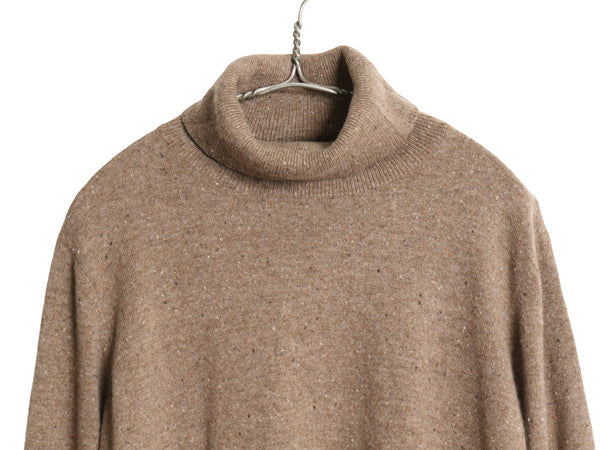 オービス タートルネック ニット セーター メンズ XL / 高級 100% カシミヤ ストレッチ ハイネック ネップ プルオーバー 大きいサイズ 薄手