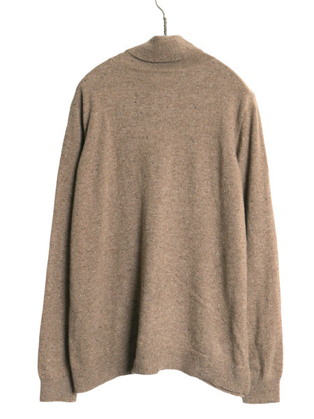 オービス タートルネック ニット セーター メンズ XL / 高級 100% カシミヤ ストレッチ ハイネック ネップ プルオーバー 大きいサイズ 薄手