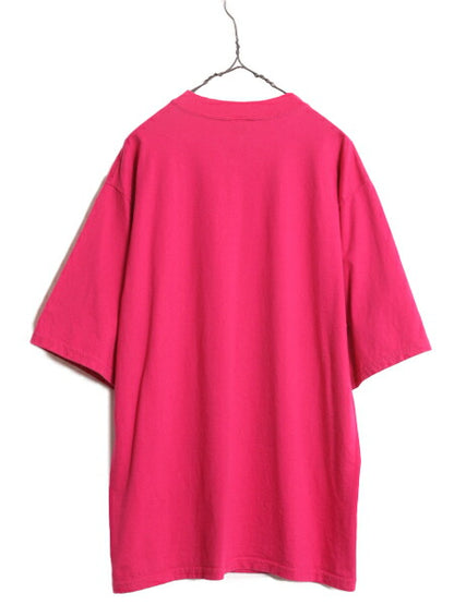 90s USA製 ラッセル モックネック 無地 半袖 Tシャツ メンズ L / 古着 90年代 オールド RUSSELL ヘビーウェイト ビッグシルエット ピンク