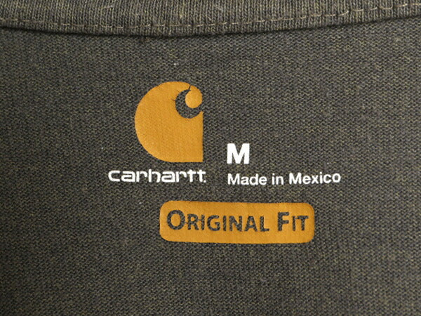 カーハート ポケット付き 長袖 Tシャツ メンズ М / 古着 CARHARTT ロンT ポケT 長袖シャツ ワンポイント ヘビーウェイト ロングスリーブ