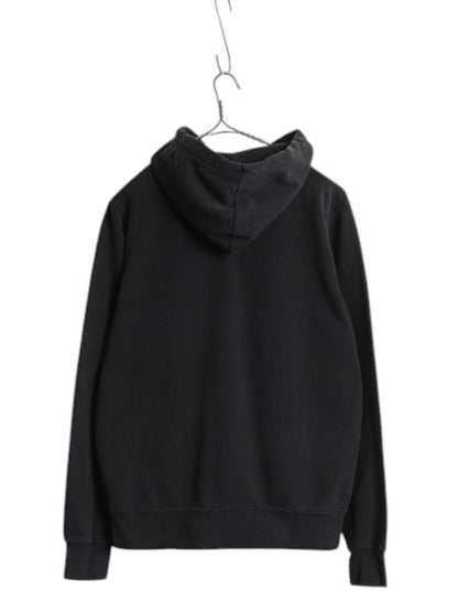 ノースフェイス プリント スウェット フード パーカー メンズ S 古着 The North Face アウトドア トレーナー プルオーバー 裏起毛 ブラック
