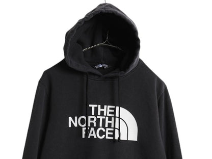 ノースフェイス プリント スウェット フード パーカー メンズ S 古着 The North Face アウトドア トレーナー プルオーバー 裏起毛 ブラック