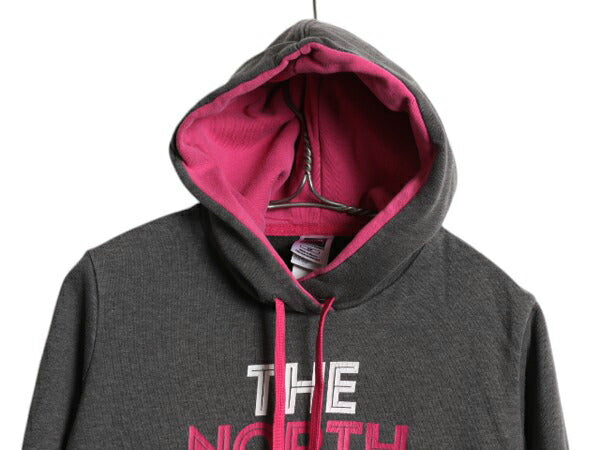 ノースフェイス プリント スウェット フード パーカー レディース S アウトドア トレーナー プルオーバー 裏起毛 ツートン The North Face