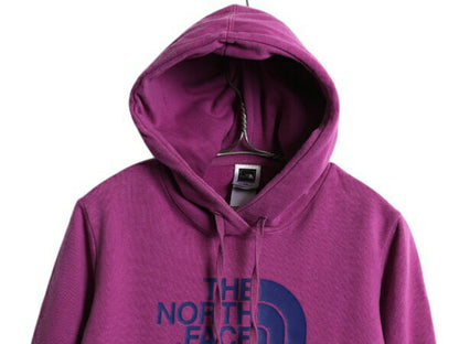 ノースフェイス プリント スウェット フード パーカー レディース M / The North Face プルオーバー 裏起毛 トレーナー アウトドア 紫 厚手