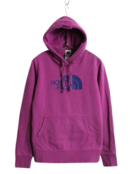 ノースフェイス プリント スウェット フード パーカー レディース M / The North Face プルオーバー 裏起毛 トレーナー アウトドア 紫 厚手