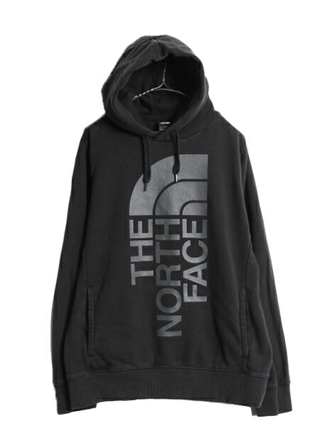 ノースフェイス プリント スウェット フード パーカー メンズ М 黒 The North Face アウトドア プルオーバー 裏起毛 トレーナー ブラック