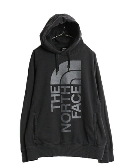 ノースフェイス プリント スウェット フード パーカー メンズ М 黒 The North Face アウトドア プルオーバー 裏起毛 トレーナー ブラック